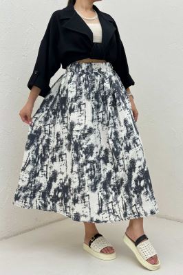 دامن بلند کمر پلدار پرینتی کد3