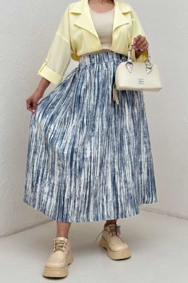 دامن بلند کمر پلدار پرینتی کد6