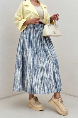 دامن بلند کمر پلدار پرینتی کد6