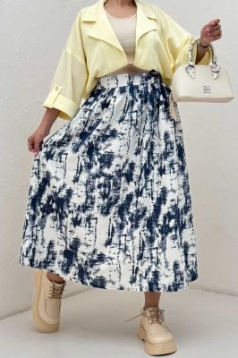 دامن بلند کمر پلدار پرینتی کد3