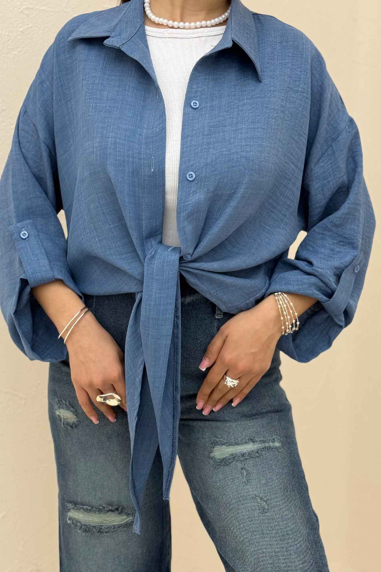 شومیز گره ای شانتون پاگن دار