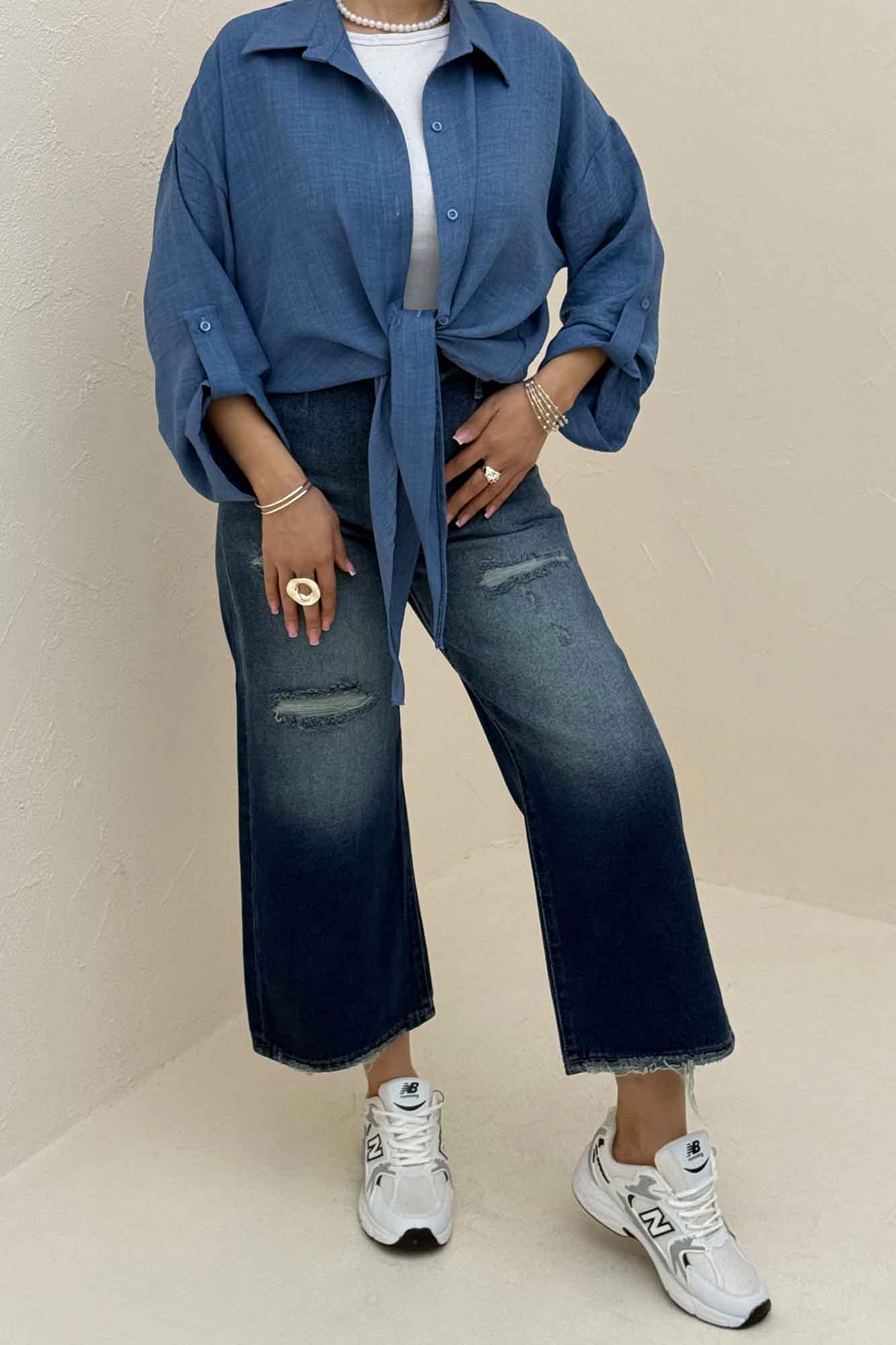 شومیز گره ای شانتون پاگن دار