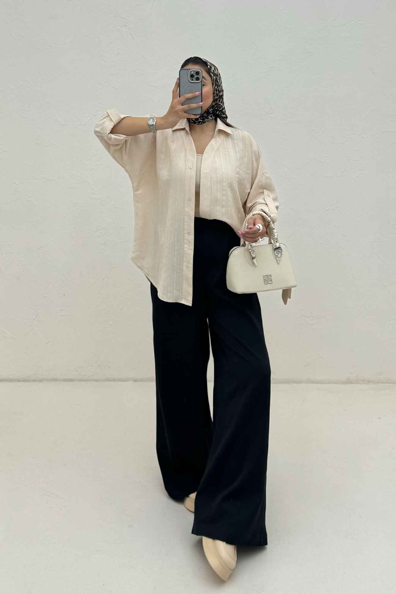 مانتو راه راه استرایپ یقه آبشاری