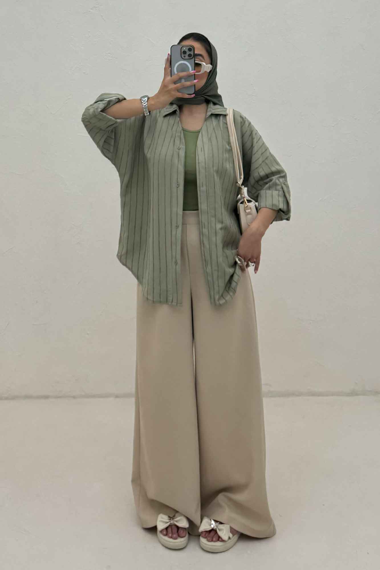 مانتو راه راه استرایپ یقه آبشاری