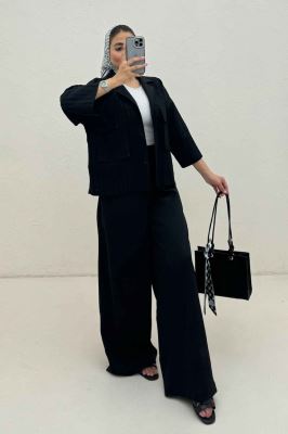 مانتو راه راه استرایپ دو جیب پاکتی ژورا