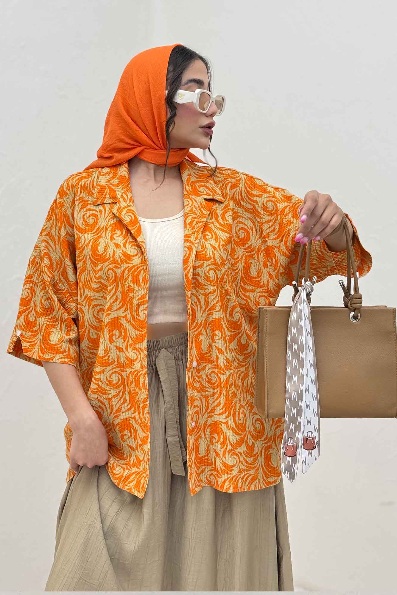 شومیز آستین کوتاه کراش چاپی