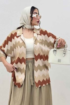 شومیز آستین کوتاه کراش چاپی