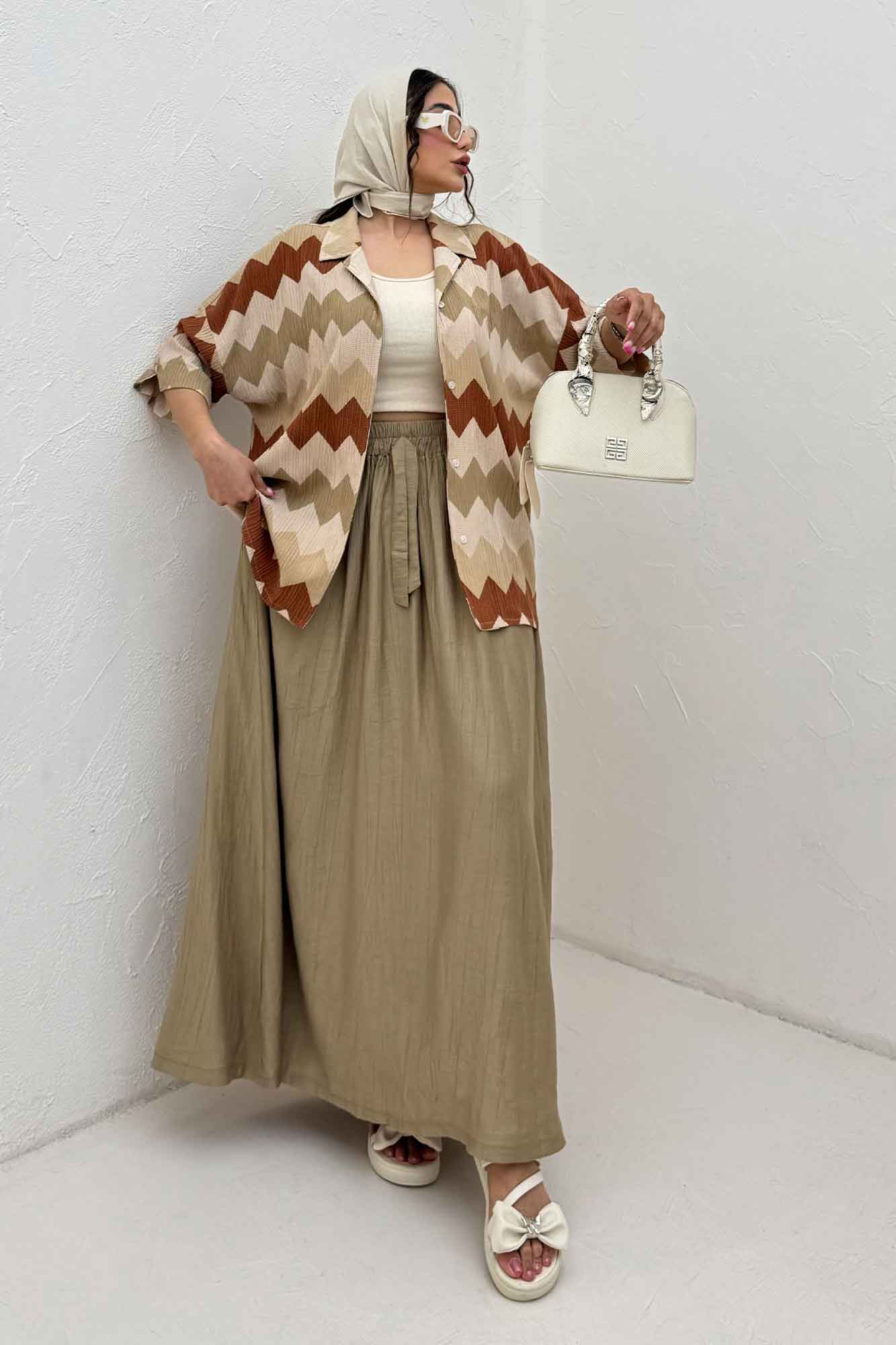 شومیز آستین کوتاه کراش چاپی