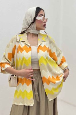 شومیز آستین کوتاه کراش چاپی