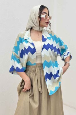 شومیز آستین کوتاه کراش چاپی