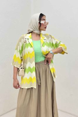 شومیز آستین کوتاه کراش چاپی