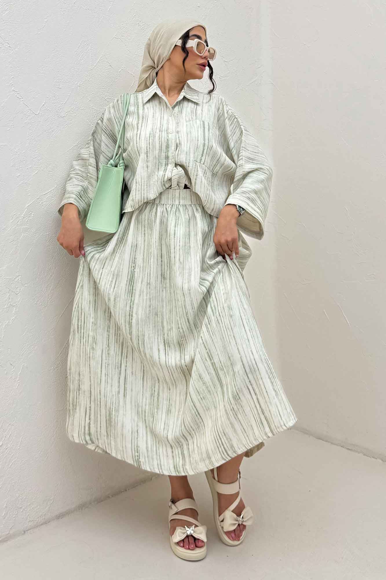 ست پرینتی شومیز و دامن سارین کد 6