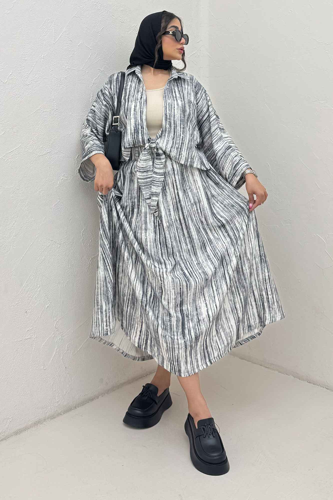 ست پرینتی شومیز و دامن سارین کد 6