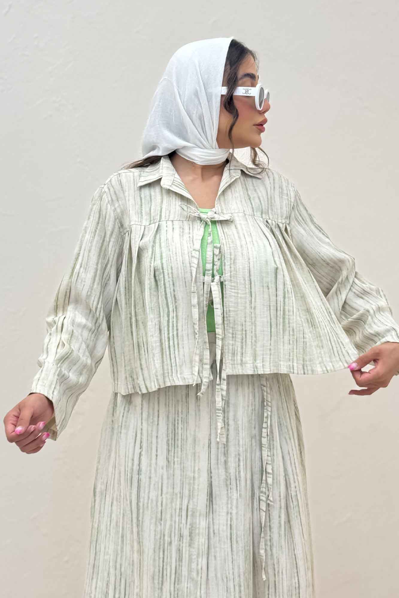 ست رویه و دامن دو بند پرینتی فلوری کد6