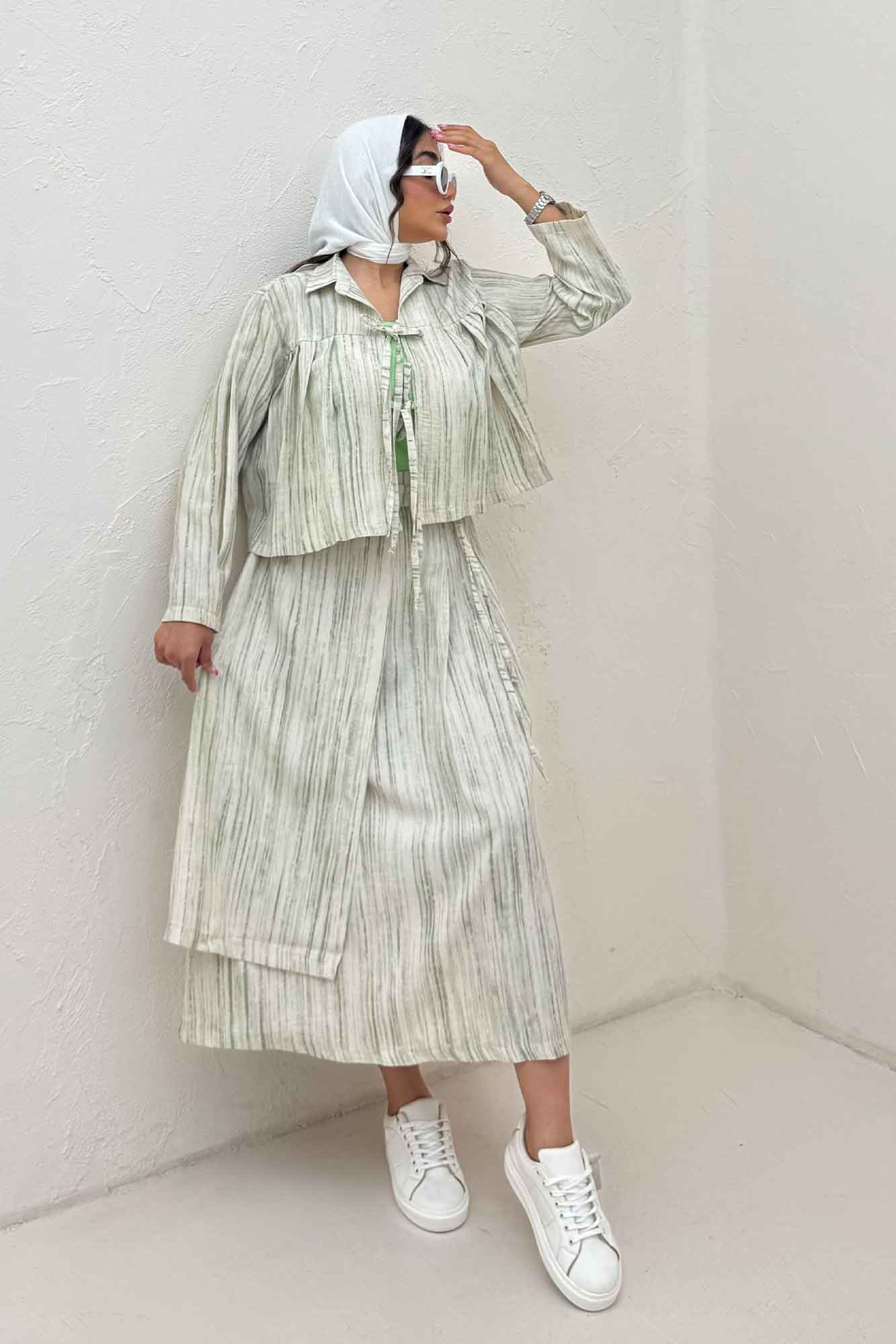 ست رویه و دامن دو بند پرینتی فلوری کد6