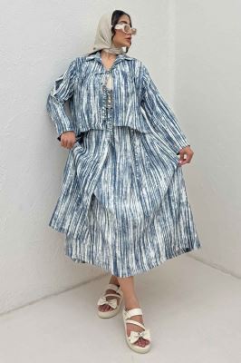 ست رویه و دامن دو بند پرینتی فلوری کد6