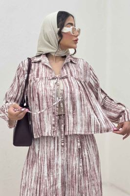 ست رویه و دامن دو بند پرینتی فلوری کد6