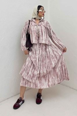 ست رویه و دامن دو بند پرینتی فلوری کد6