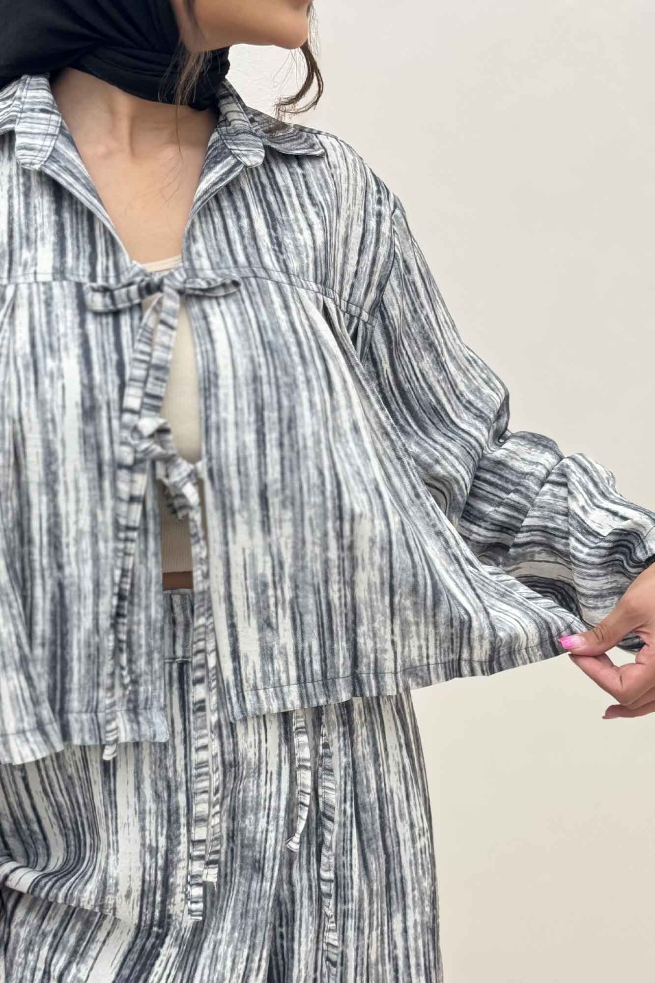 ست رویه و دامن دو بند پرینتی فلوری کد6