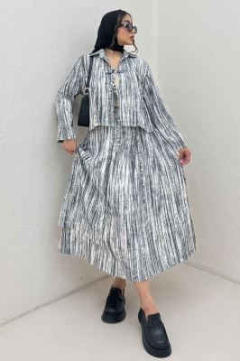 ست رویه و دامن دو بند پرینتی فلوری کد6