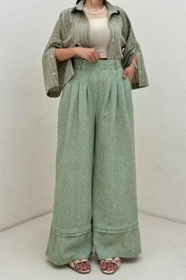 شلوار بگ لینن زارا دو پله