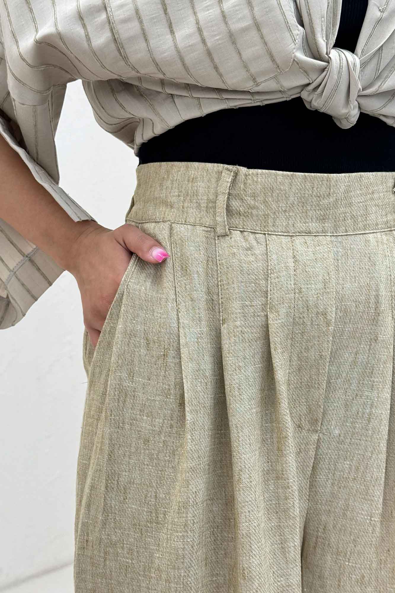 شلوار بگ لینن زارا دو پله