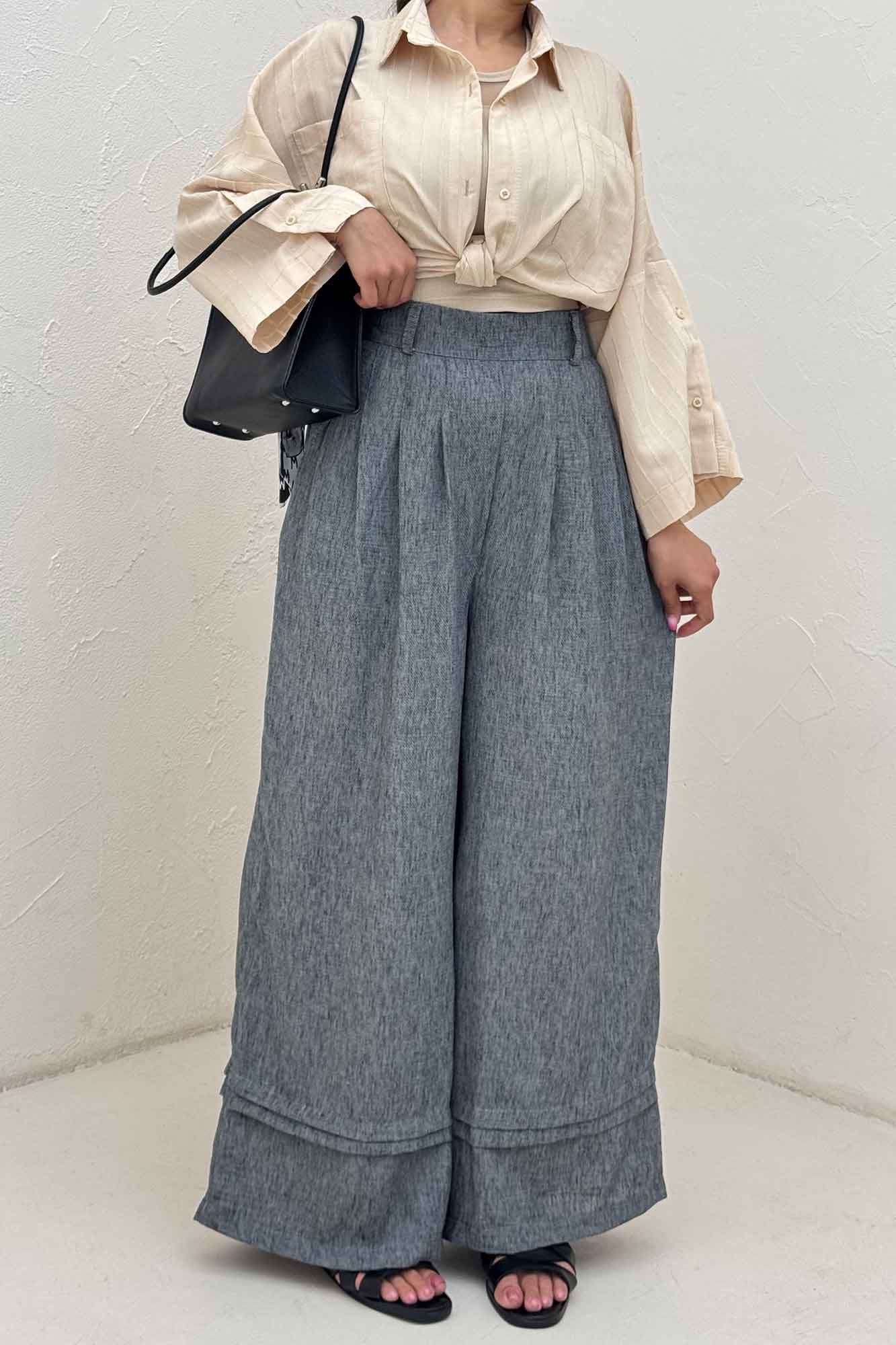 شلوار بگ لینن زارا دو پله