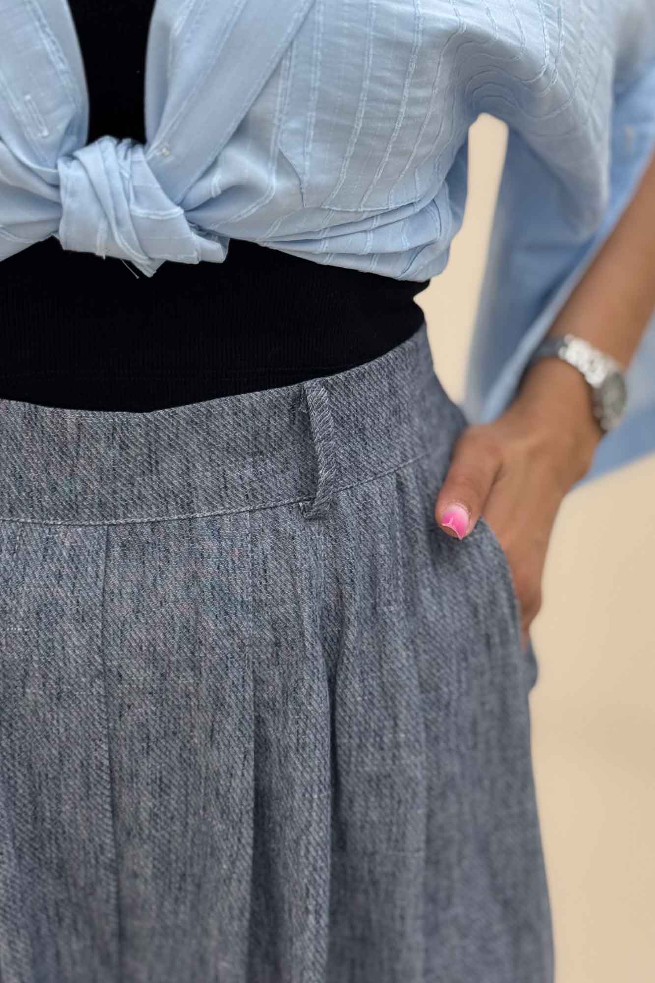 شلوار بگ لینن زارا دو پله