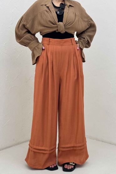 شلوار بگ کریشه دو پله