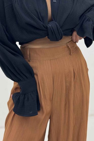 شلوار بگ کریشه دو پله