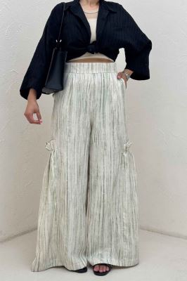 شلوار پرینتی بغل چین بامبو کد 6