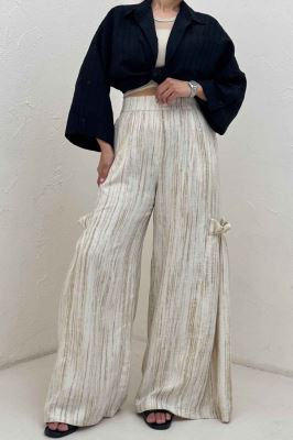 شلوار پرینتی بغل چین بامبو کد 6