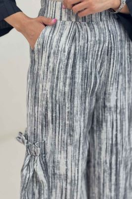 شلوار پرینتی بغل چین بامبو کد 6