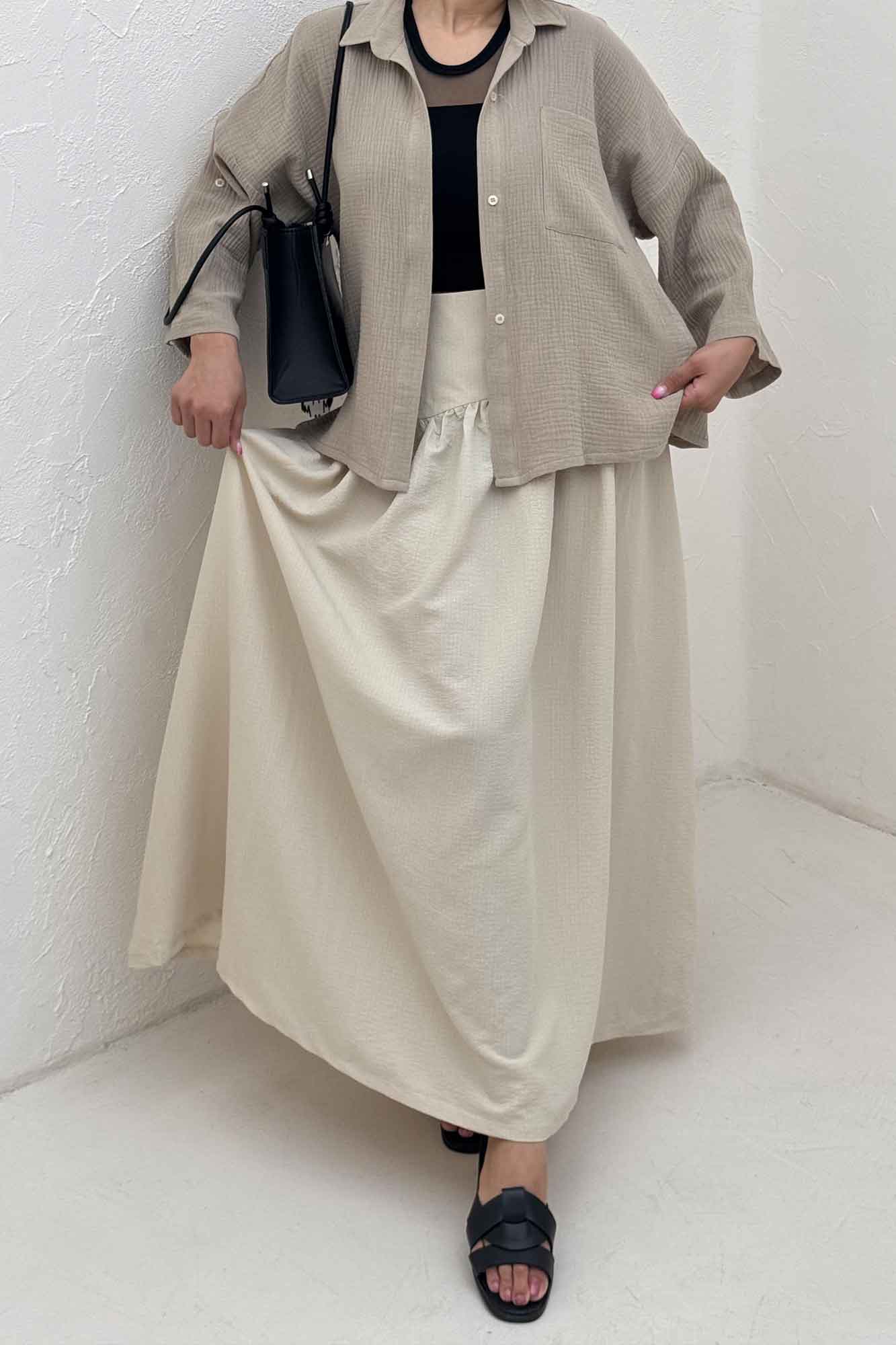 شومیز دبل فیس بغل چاک پاگن دار