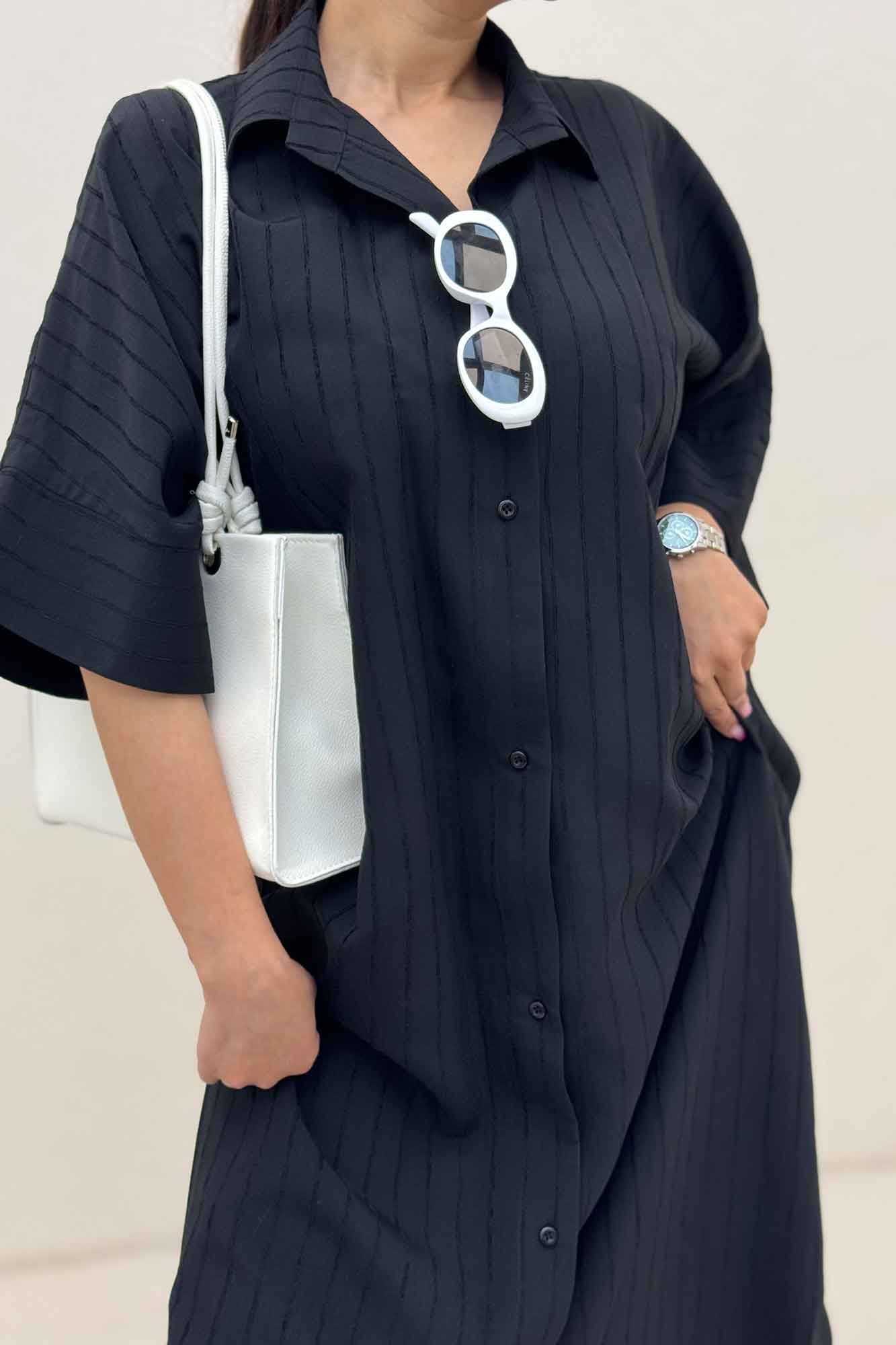 کفتان راه راه استرایپ جلو دکمه