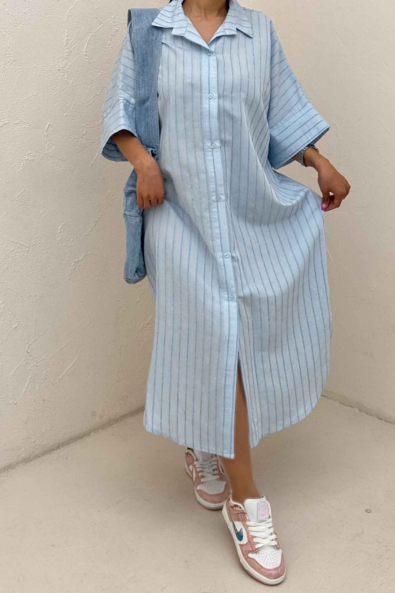 کفتان راه راه استرایپ جلو دکمه