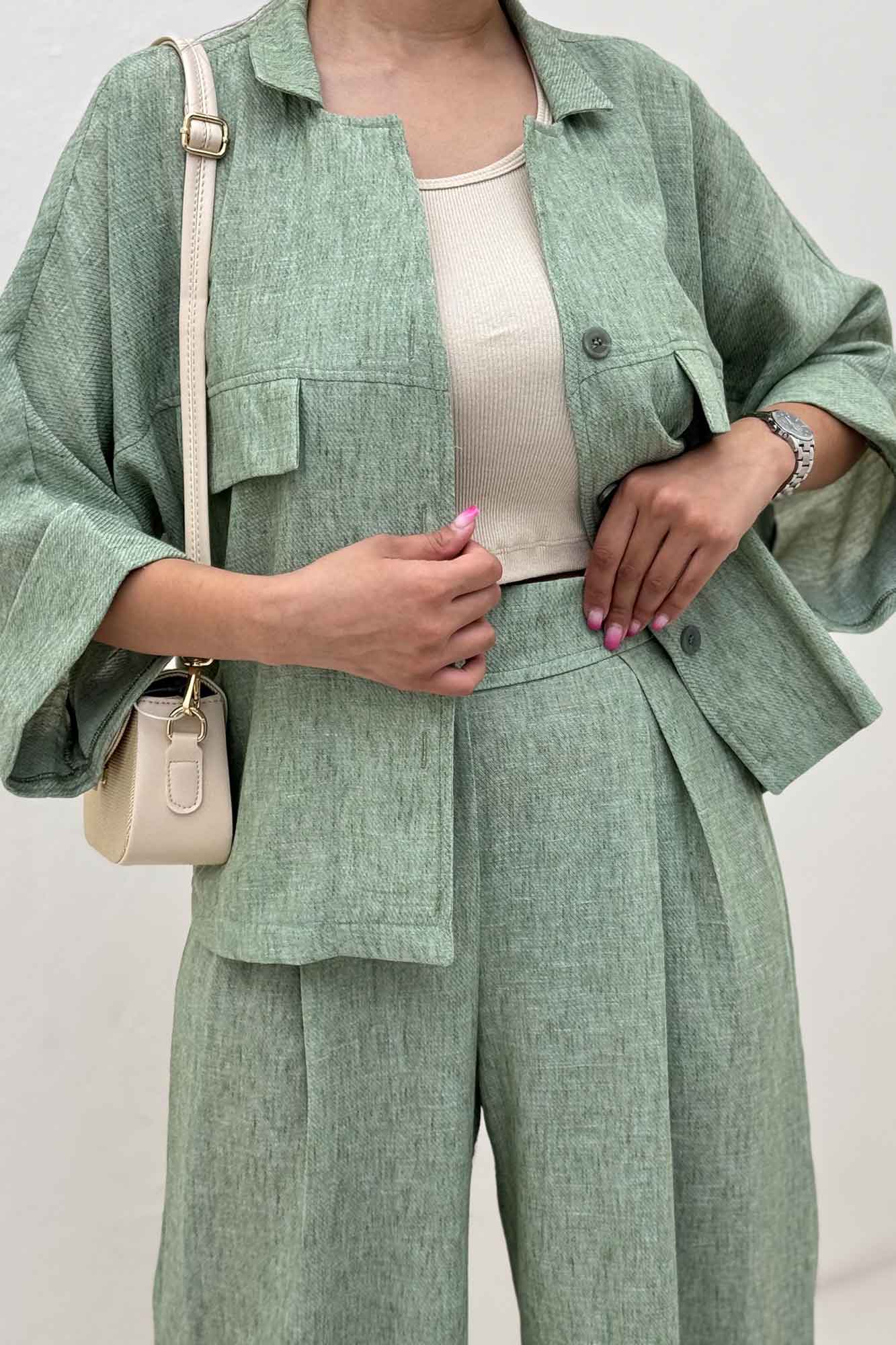 ست شومیز و شلوار لینن زارا ژیکال