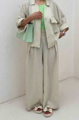 ست شومیز و شلوار لینن زارا ژیکال