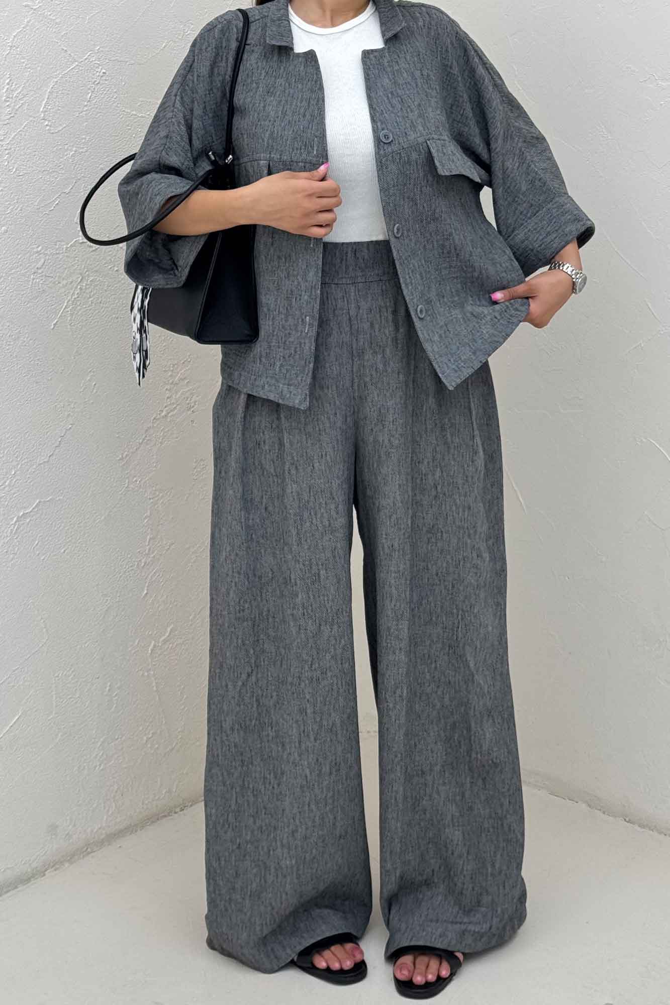 ست شومیز و شلوار لینن زارا ژیکال