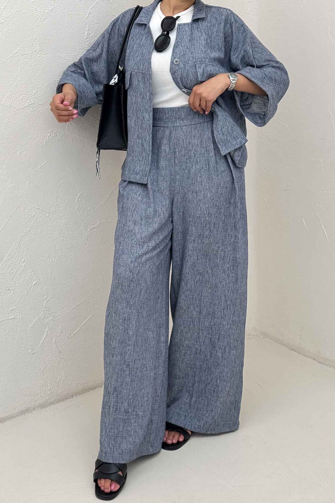 ست شومیز و شلوار لینن زارا ژیکال