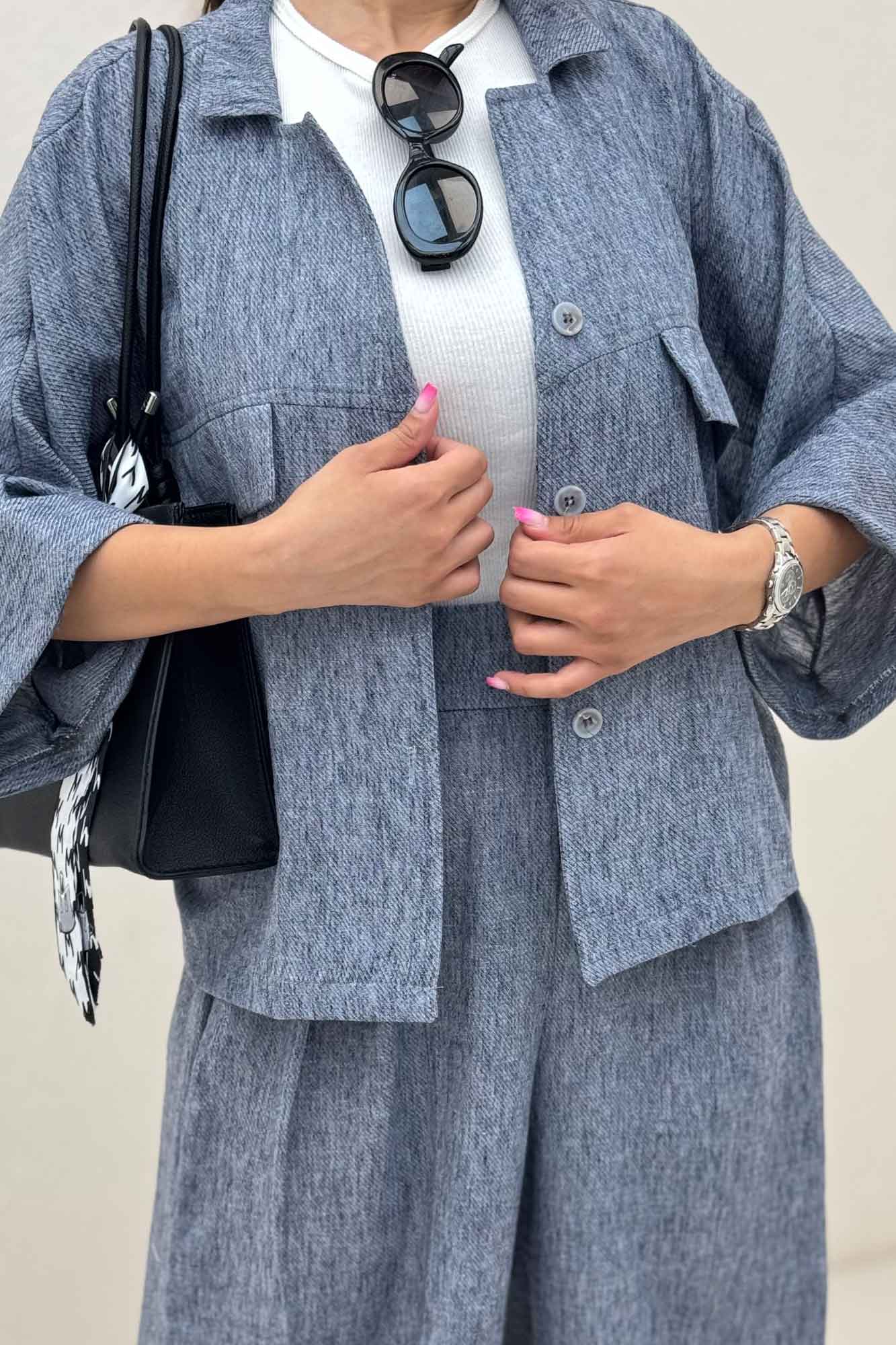 ست شومیز و شلوار لینن زارا ژیکال