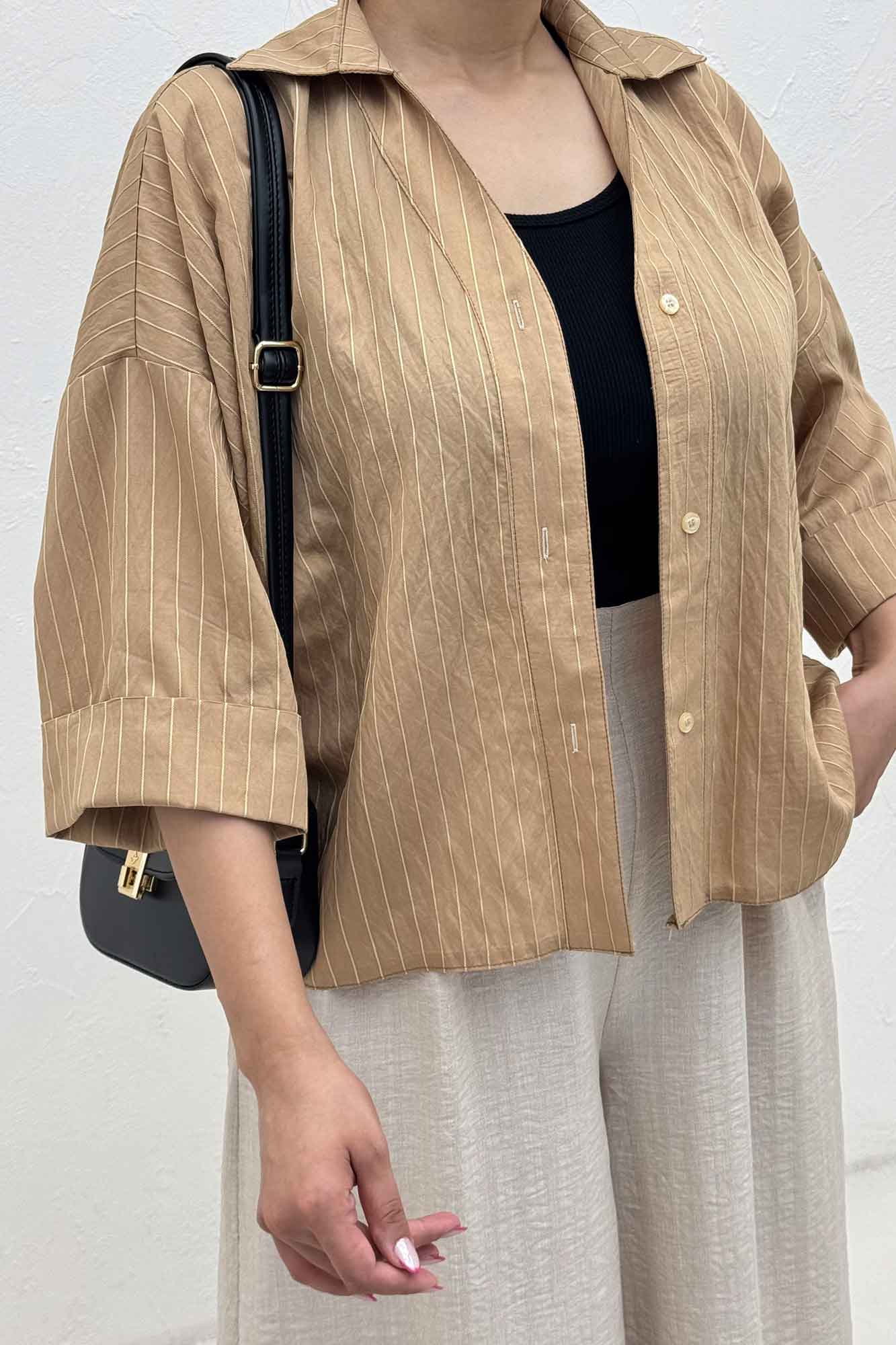 شومیز پولوتی پشت بلند مچ پاکتی