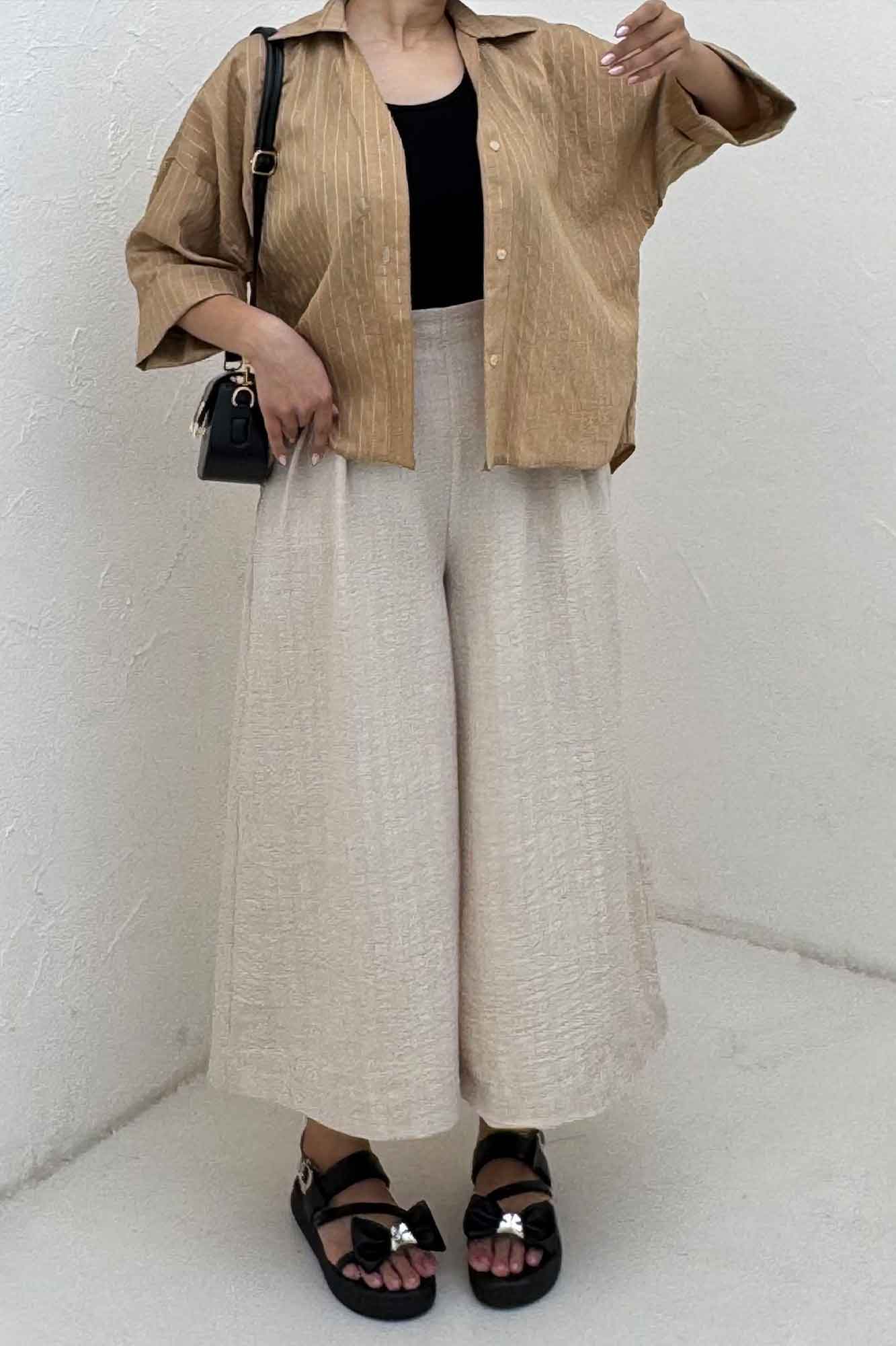 شومیز پولوتی پشت بلند مچ پاکتی