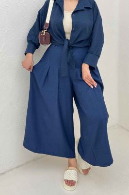 شومیز شانتون گره ای مچ دار