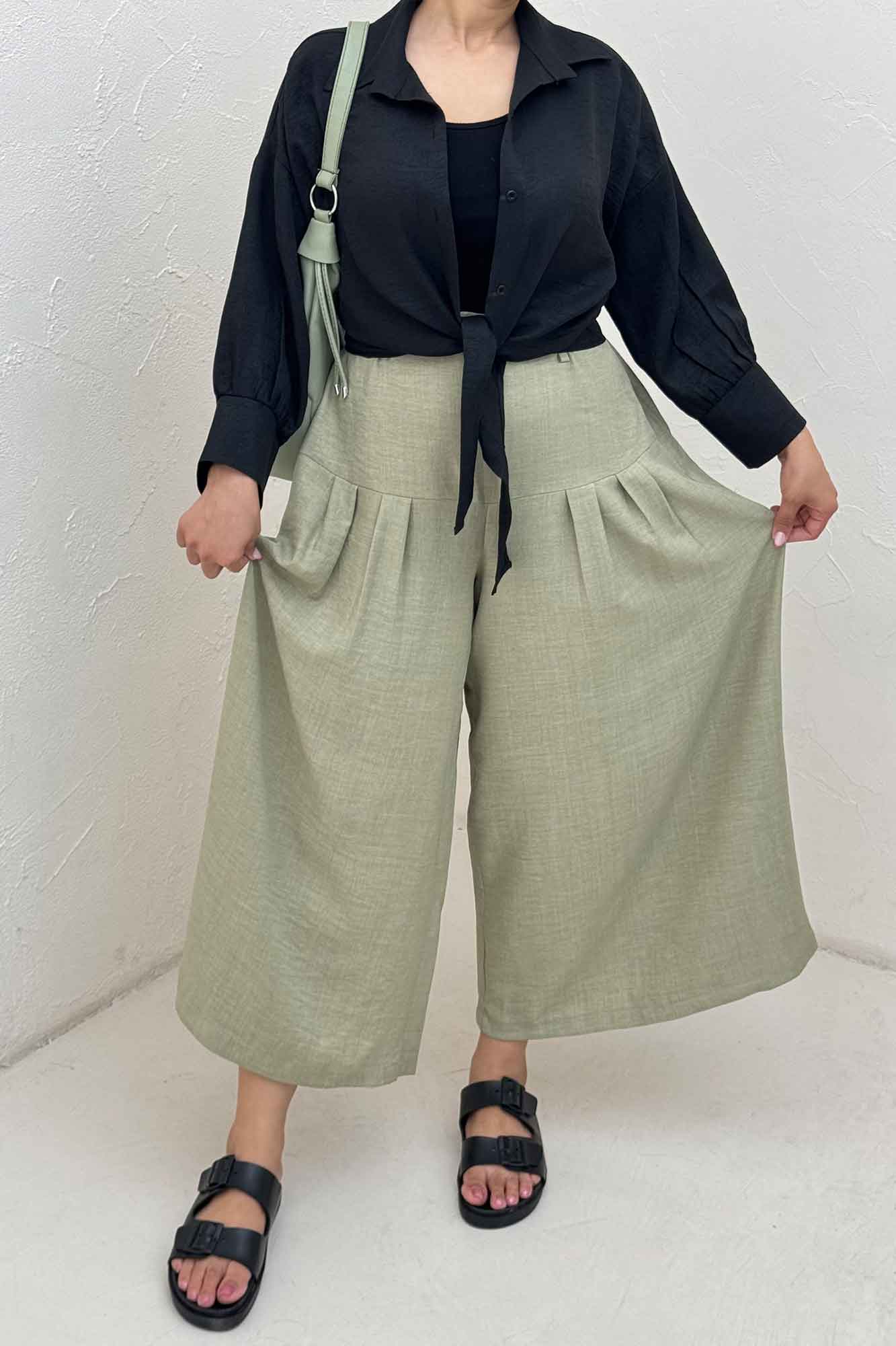 شومیز شانتون گره ای مچ دار