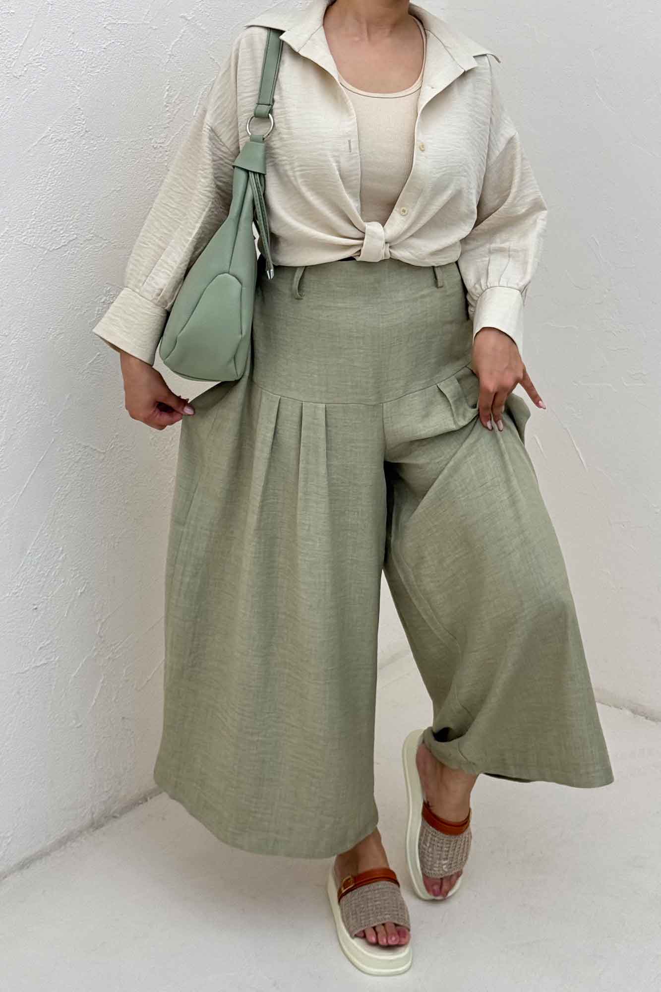 شومیز شانتون گره ای مچ دار