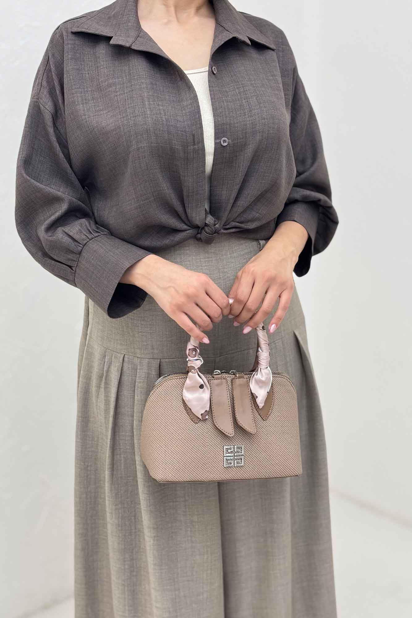 شومیز شانتون گره ای مچ دار