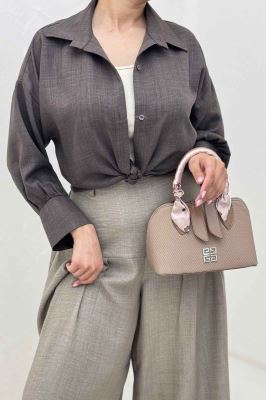 شومیز شانتون گره ای مچ دار