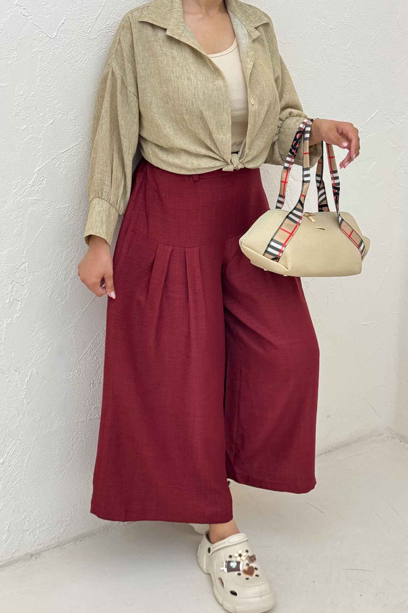 شومیز لینن زارا گره ای مچ دار