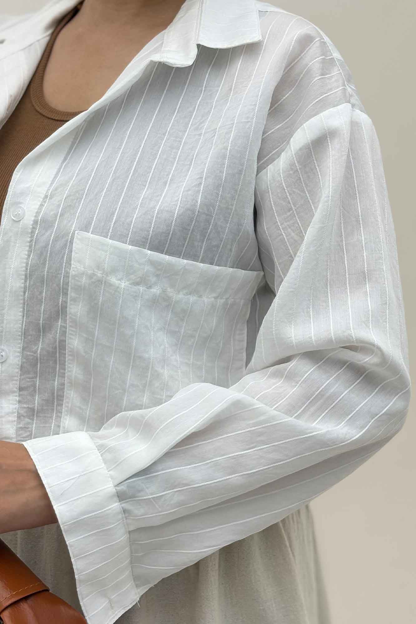 شومیز کراپ پلوتی تک جیب